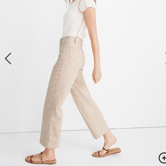 Madewell Slim Emmett Wide-Leg Pant in Gingham - Picture 2 of 8